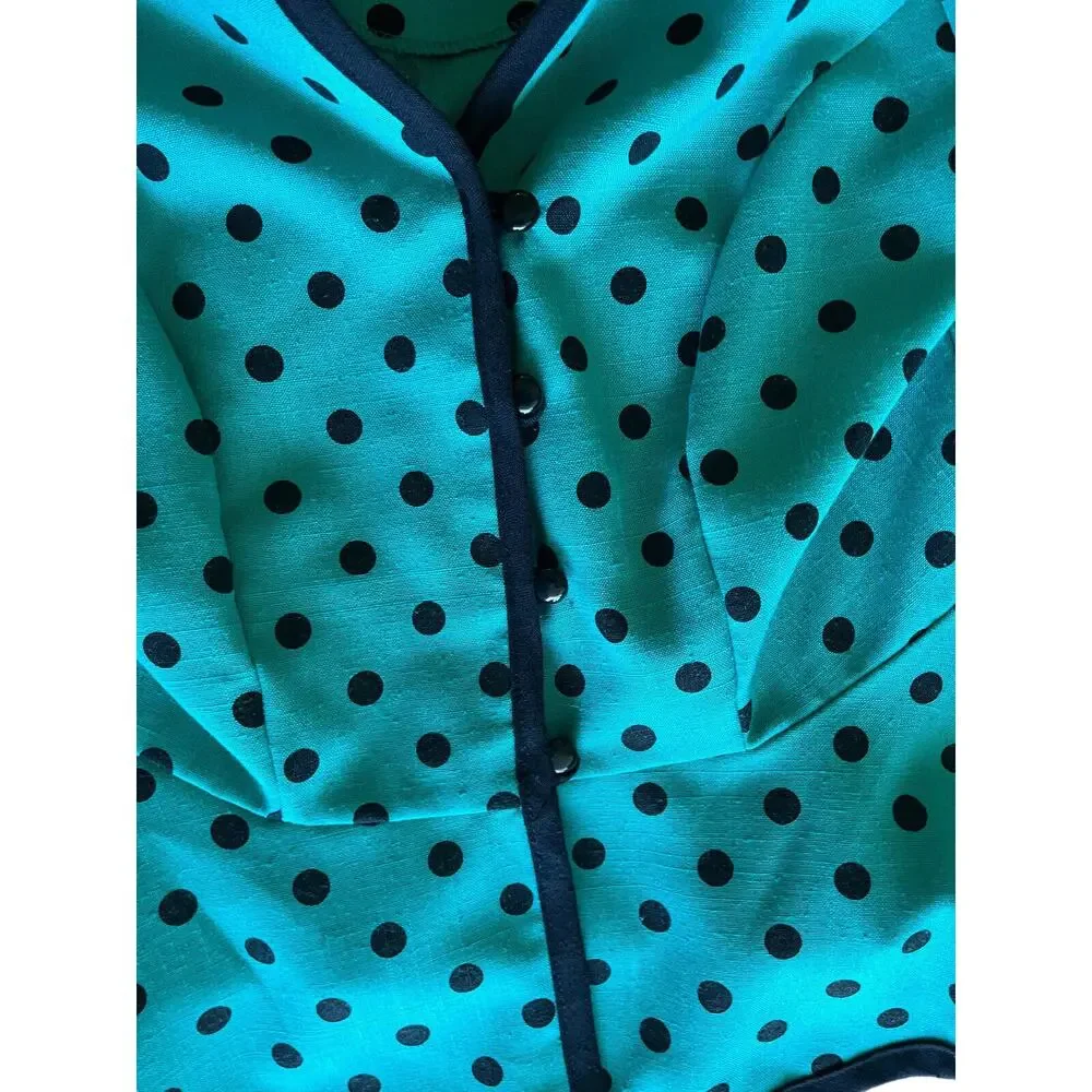 VTG Just In Thyme Women’s Petite 16 Polka Dot Retro Blazer (10/M) - Picture 7 of 13
